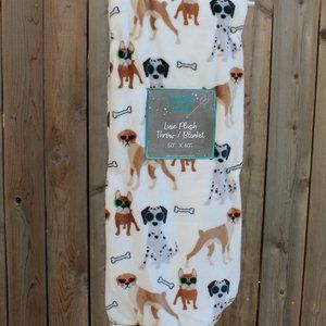 Wonder Studio Dog Boxer Bulldog Blanket NWT